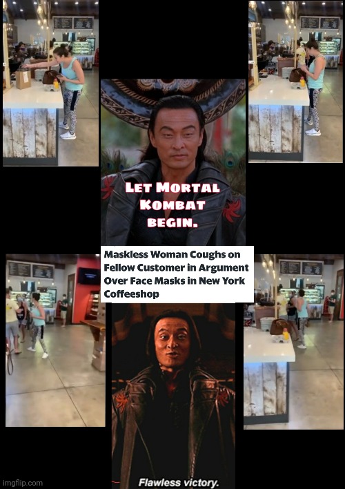 Mortal Kombat Savage Coughing Style | image tagged in coughing,coffee,mask,no mask,mortal kombat | made w/ Imgflip meme maker