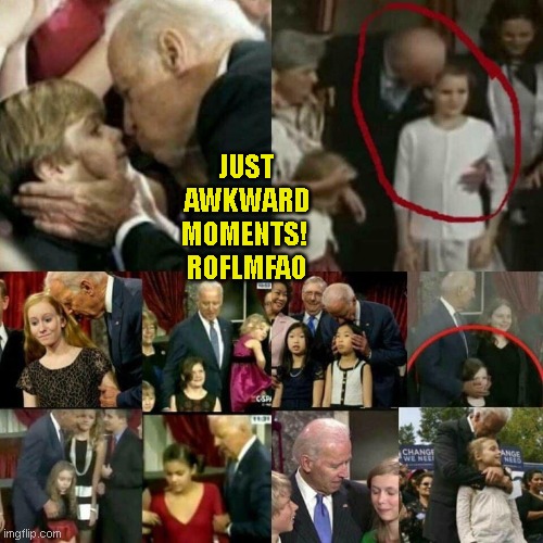 Joe Biden Pedophile! | JUST AWKWARD MOMENTS! 
ROFLMFAO | image tagged in joe biden pedophile | made w/ Imgflip meme maker