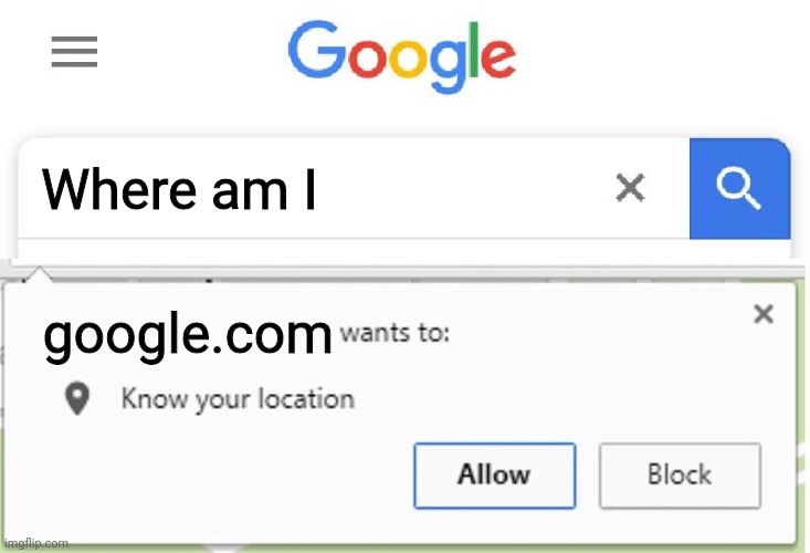 Wants to know your location | Where am I; google.com | image tagged in wants to know your location | made w/ Imgflip meme maker