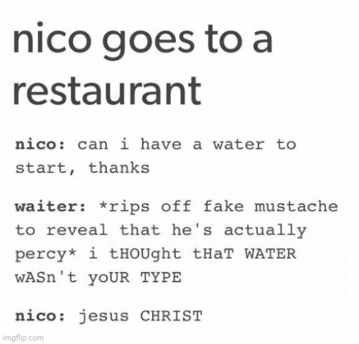 Nico got so annoyed he swore in a religion that's not even his | made w/ Imgflip meme maker