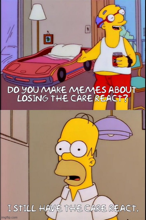 Kirk v Homer Care react | image tagged in memes,the simpsons,simpsons,facebook,homer simpson,care react | made w/ Imgflip meme maker