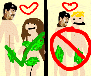High Quality Saddam and Eve Blank Meme Template