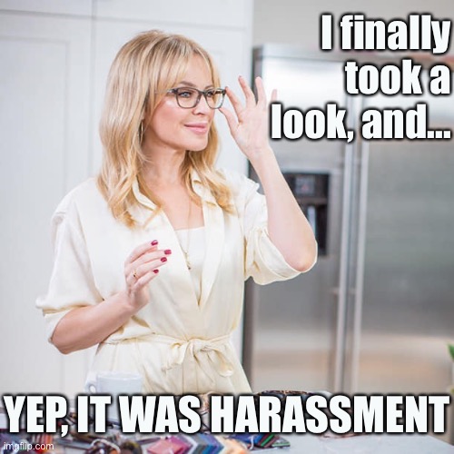 A meme allegedly by KylieFan’s mom was a degenerate cesspool of hate. Is anyone surprised? | I finally took a look, and... YEP, IT WAS HARASSMENT | image tagged in kylie glasses,harassment,terms and conditions,cyberbullying | made w/ Imgflip meme maker