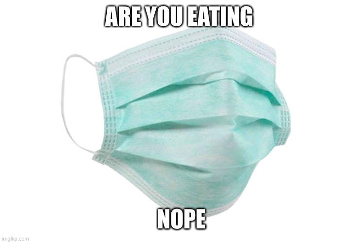 Face mask | ARE YOU EATING; NOPE | image tagged in face mask | made w/ Imgflip meme maker