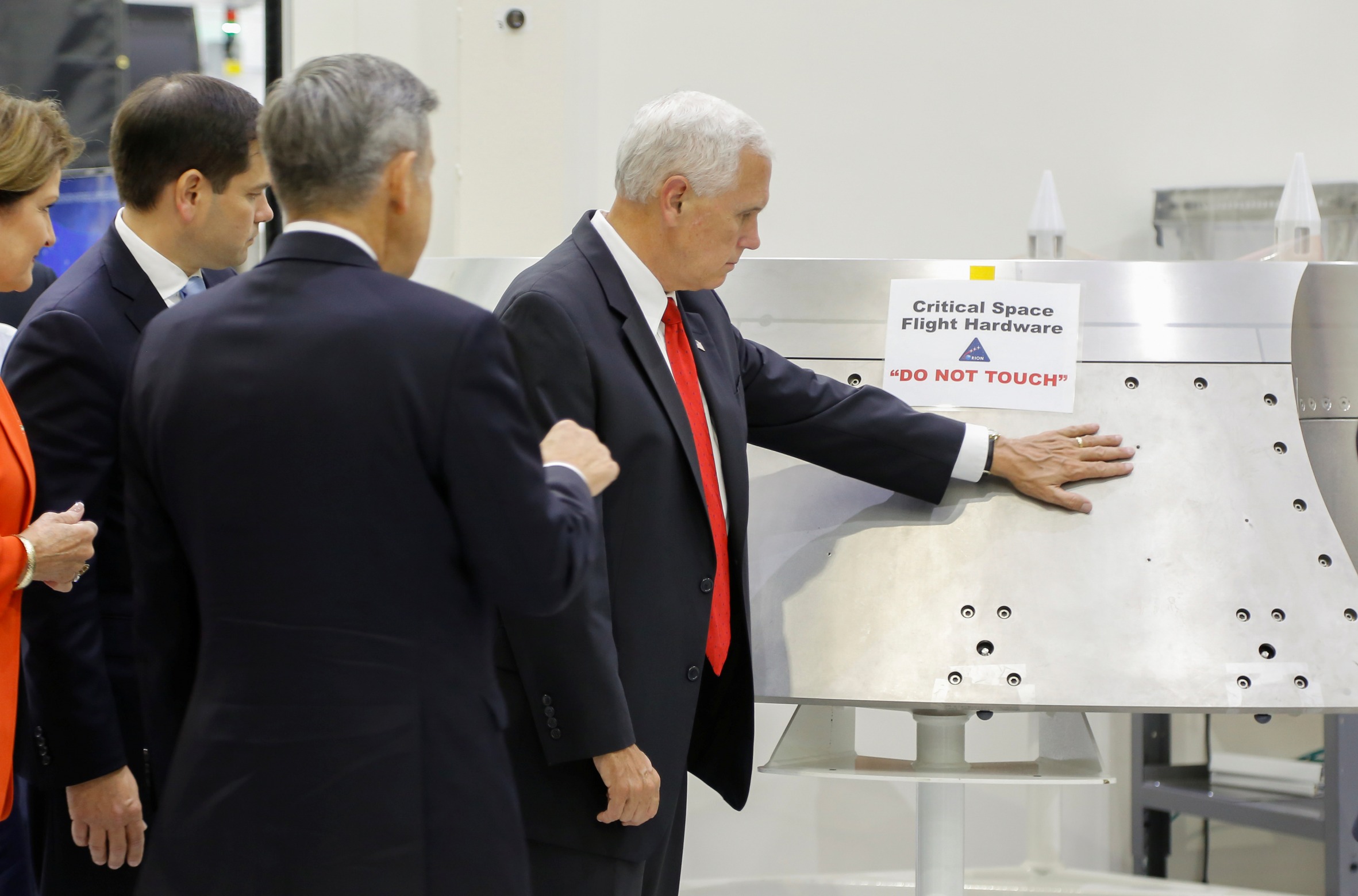 High Quality mike-pence-nasa-touch Blank Meme Template