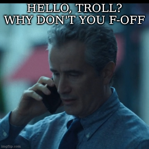 man reaction 1 | HELLO, TROLL? WHY DON'T YOU F-OFF | image tagged in man reaction 1 | made w/ Imgflip meme maker