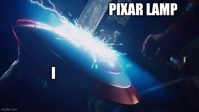 Poor I | PIXAR LAMP; I | image tagged in pixar,lamp,i,disney | made w/ Imgflip meme maker