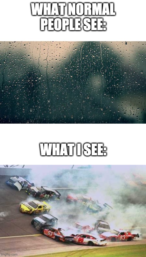 WHAT NORMAL PEOPLE SEE:; WHAT I SEE: | image tagged in memes,because race car | made w/ Imgflip meme maker