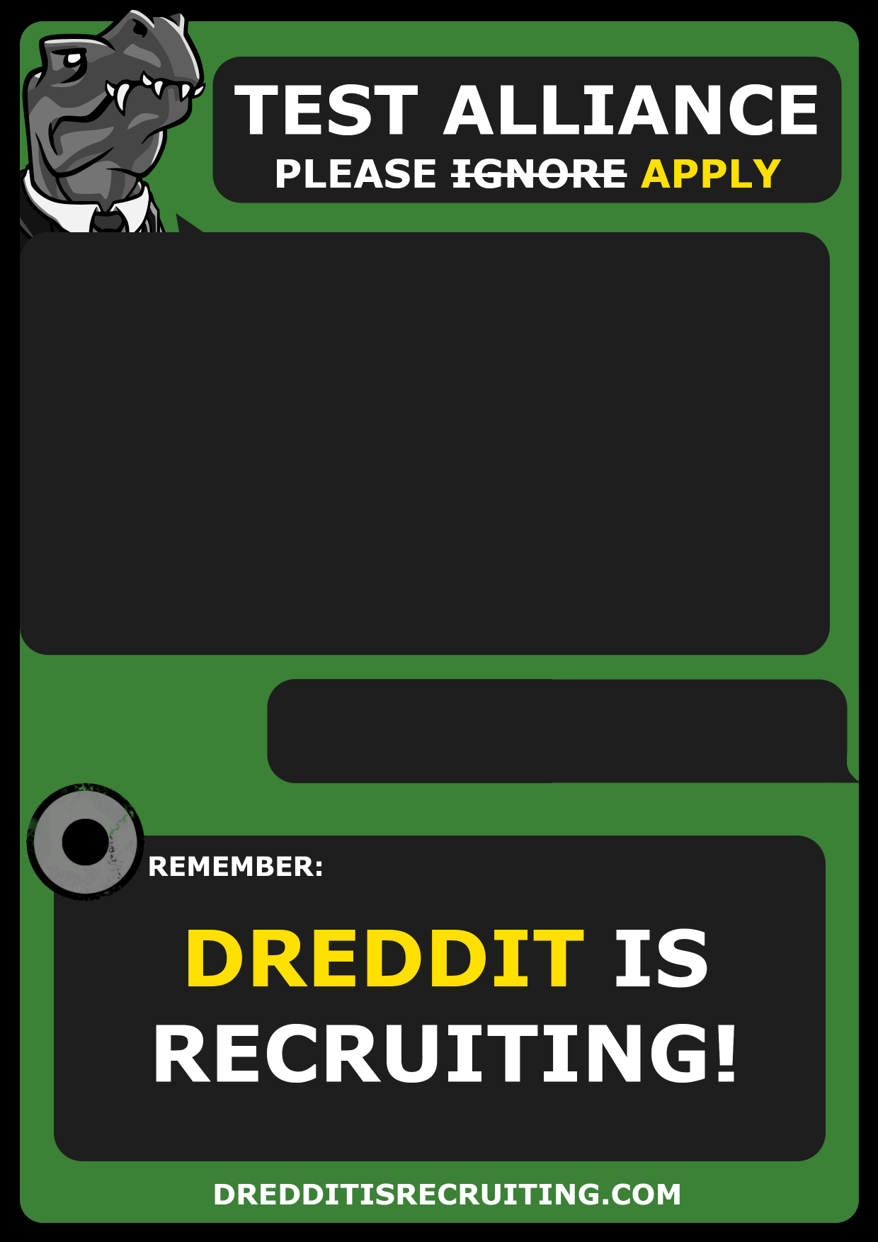 High Quality DREDDIT is recruiting! - green Blank Meme Template
