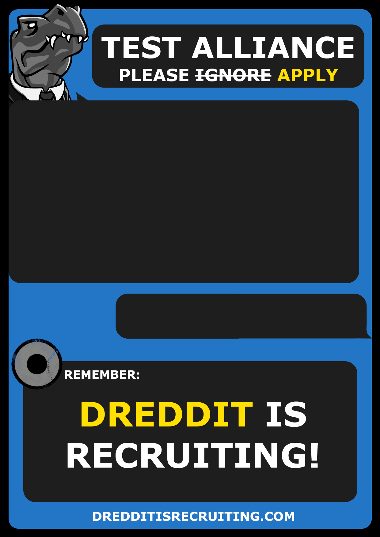 High Quality DREDDIT is recruiting! - blue Blank Meme Template