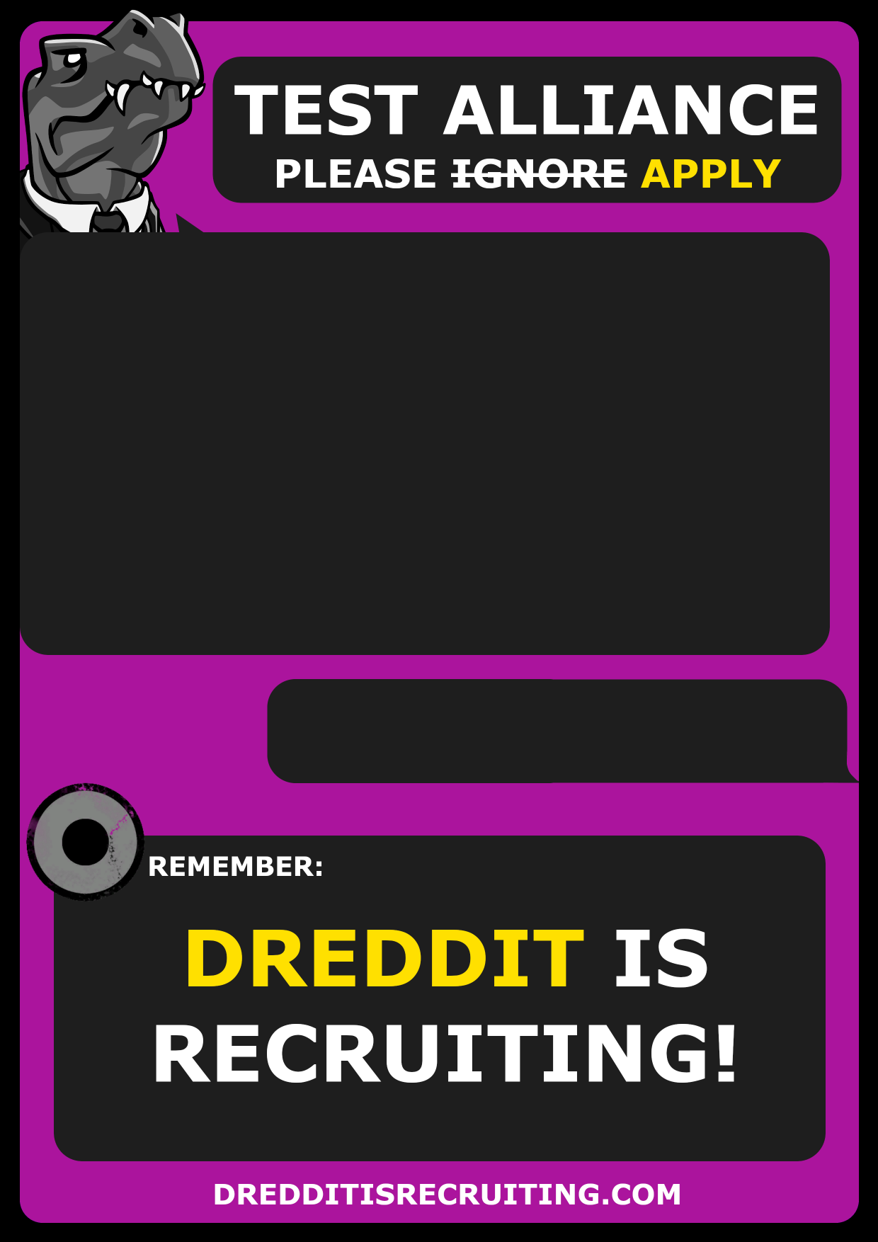 High Quality DREDDIT is recruiting! - pink Blank Meme Template
