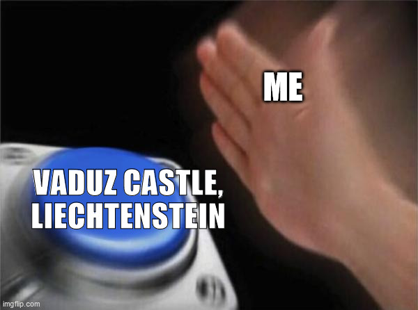 Blank Nut Button Meme | ME; VADUZ CASTLE, LIECHTENSTEIN | image tagged in vaduz castle liechtenstein | made w/ Imgflip meme maker