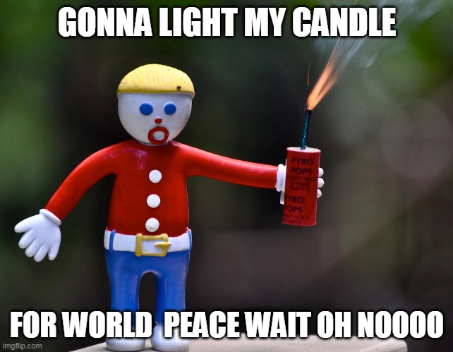 Mr. Bill | GONNA LIGHT MY CANDLE; FOR WORLD  PEACE WAIT OH NOOOO | image tagged in protesters | made w/ Imgflip meme maker