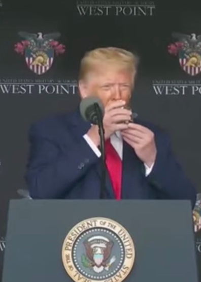 High Quality Trump drinking with two hands Blank Meme Template