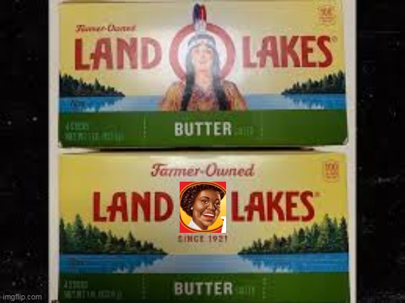 Land O Lakes Aunt Jemima | image tagged in land o lakes,aunt jemima | made w/ Imgflip meme maker
