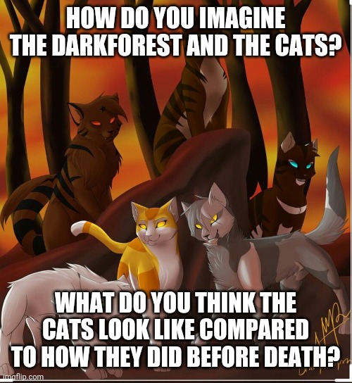 HOW DO YOU IMAGINE THE DARKFOREST AND THE CATS? WHAT DO YOU THINK THE CATS LOOK LIKE COMPARED TO HOW THEY DID BEFORE DEATH? | made w/ Imgflip meme maker