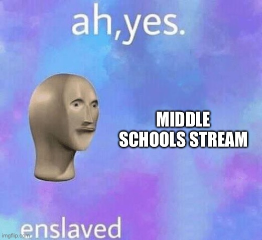 Ah Yes enslaved | MIDDLE SCHOOLS STREAM | image tagged in ah yes enslaved | made w/ Imgflip meme maker