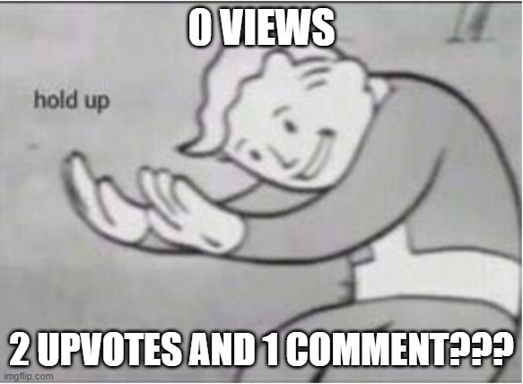 0 VIEWS 2 UPVOTES AND 1 COMMENT??? | made w/ Imgflip meme maker