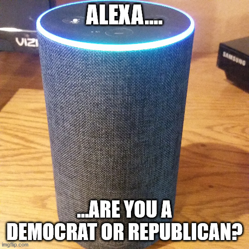 ALEXA | ALEXA.... ...ARE YOU A DEMOCRAT OR REPUBLICAN? | image tagged in memes | made w/ Imgflip meme maker