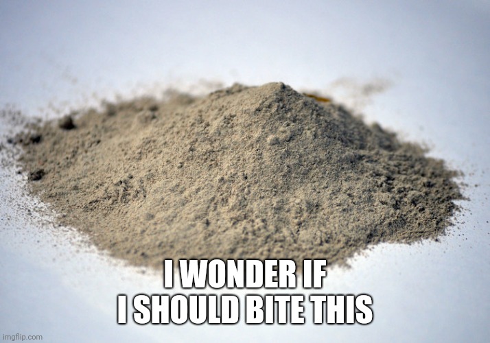 pile of dust | I WONDER IF I SHOULD BITE THIS | image tagged in pile of dust | made w/ Imgflip meme maker