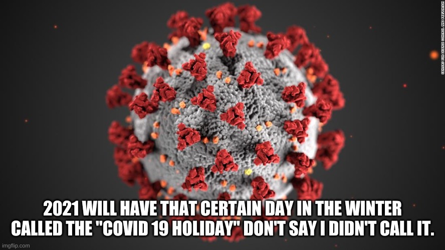 2021 WILL HAVE THAT CERTAIN DAY IN THE WINTER CALLED THE "COVID 19 HOLIDAY" DON'T SAY I DIDN'T CALL IT. | image tagged in future | made w/ Imgflip meme maker