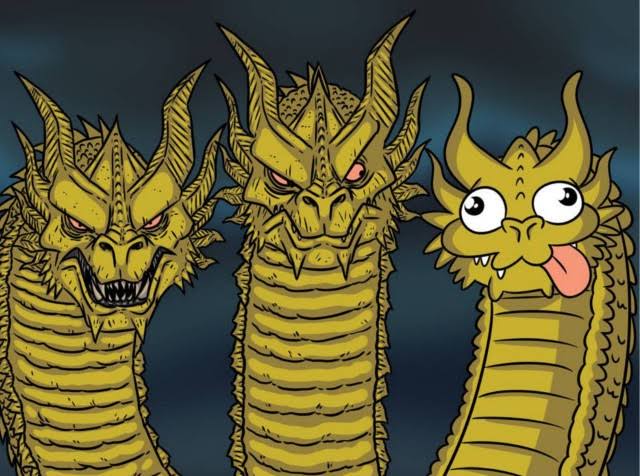 Meme do dragão de três cabeças Blank Meme Template