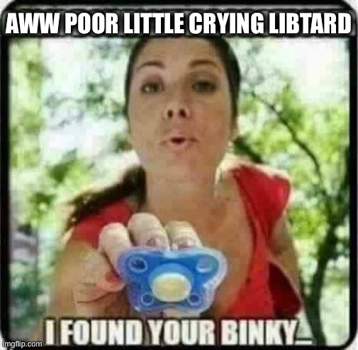 protestor binky | AWW POOR LITTLE CRYING LIBTARD | image tagged in protestor binky | made w/ Imgflip meme maker