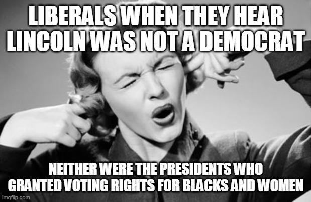 If I ignore the truth it will go away | LIBERALS WHEN THEY HEAR LINCOLN WAS NOT A DEMOCRAT NEITHER WERE THE PRESIDENTS WHO GRANTED VOTING RIGHTS FOR BLACKS AND WOMEN | image tagged in if i ignore the truth it will go away | made w/ Imgflip meme maker