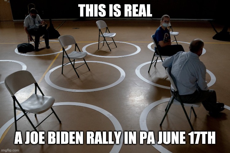 Biden's rally (really). Compare that to Trump's 1 million ticket requests. | THIS IS REAL; A JOE BIDEN RALLY IN PA JUNE 17TH | image tagged in biden,rally,pathetic | made w/ Imgflip meme maker