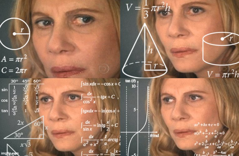 CONFUSED MATH LADY | image tagged in confused math lady | made w/ Imgflip meme maker