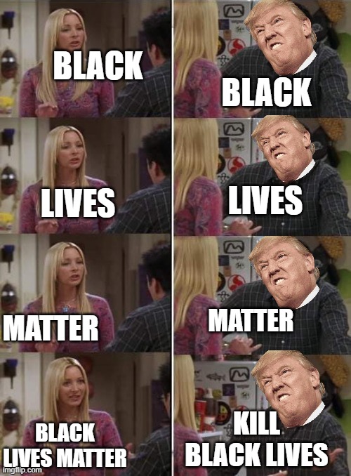 this is true (phoebe side) | BLACK; BLACK; LIVES; LIVES; MATTER; MATTER; KILL BLACK LIVES; BLACK LIVES MATTER | image tagged in phoebe teaching joey in friends | made w/ Imgflip meme maker