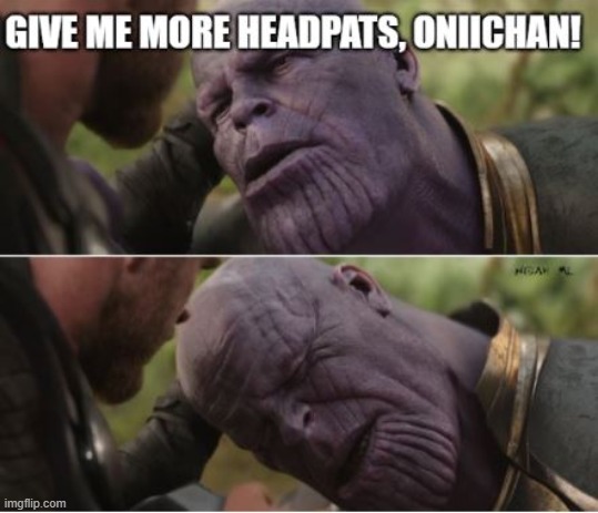 Thanos Headpat | image tagged in thanos,headpat | made w/ Imgflip meme maker