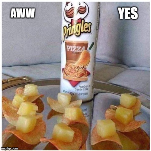 YES; AWW | image tagged in pineapple pizza | made w/ Imgflip meme maker