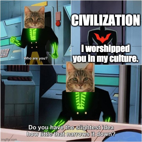 Do You Have the Slightest Idea How Little That Narrows It Down? | CIVILIZATION; I worshipped you in my culture. | image tagged in do you have the slightest idea how little that narrows it down | made w/ Imgflip meme maker