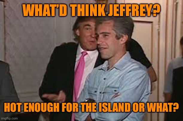 WHAT’D THINK JEFFREY? HOT ENOUGH FOR THE ISLAND OR WHAT? | made w/ Imgflip meme maker