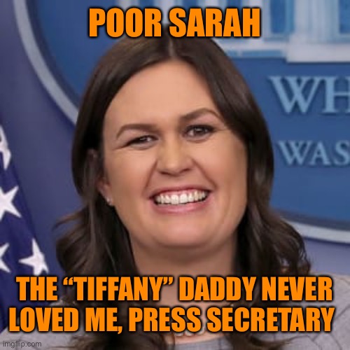POOR SARAH THE “TIFFANY” DADDY NEVER LOVED ME, PRESS SECRETARY | made w/ Imgflip meme maker