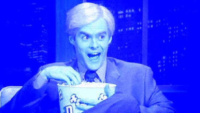 popcorn Bill Hader | image tagged in popcorn bill hader | made w/ Imgflip meme maker