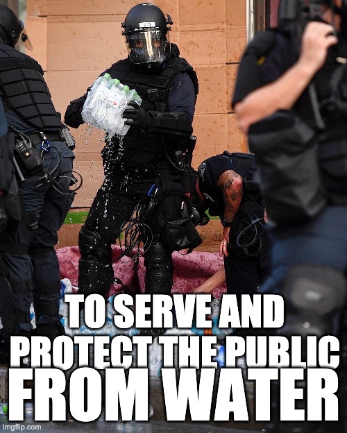 only the finest | TO SERVE AND PROTECT THE PUBLIC; FROM WATER | image tagged in cops,water,riots,black lives matter,abuse,police brutality | made w/ Imgflip meme maker