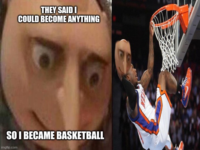 basketball | THEY SAID I COULD BECOME ANYTHING; SO I BECAME BASKETBALL | image tagged in memes | made w/ Imgflip meme maker