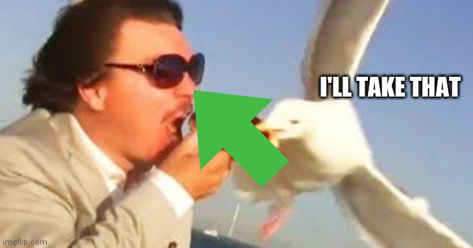 swiping seagull | I'LL TAKE THAT | image tagged in swiping seagull | made w/ Imgflip meme maker