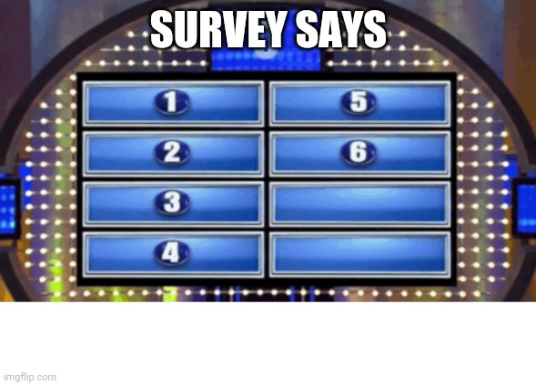 The Survey Says.. | SURVEY SAYS | image tagged in the survey says | made w/ Imgflip meme maker