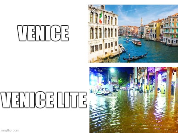 This is my city every monsoon season | VENICE; VENICE LITE | image tagged in blank white template,flooding | made w/ Imgflip meme maker