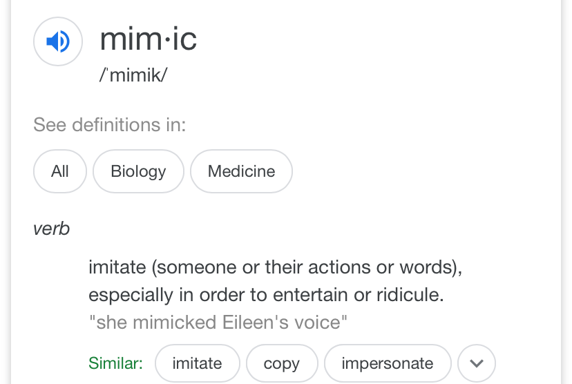 Mimic definition Blank Meme Template
