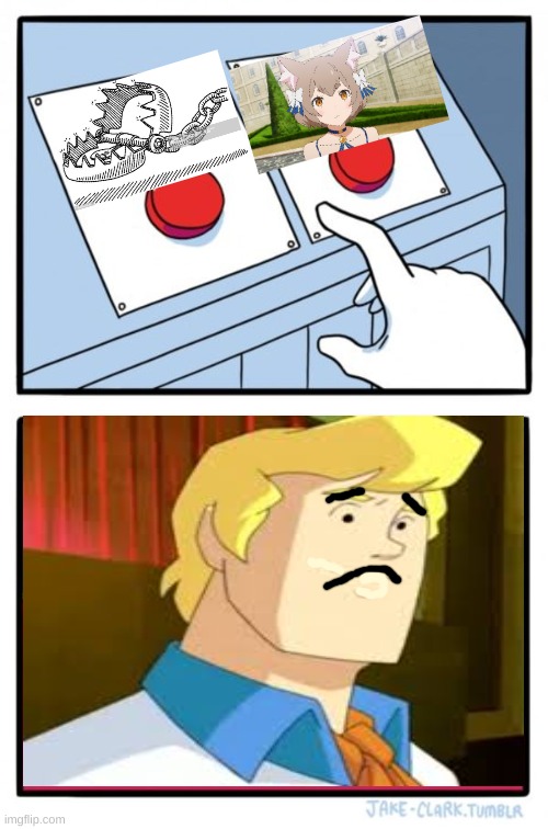 fred cant decide | image tagged in memes,two buttons,scooby doo,traps | made w/ Imgflip meme maker