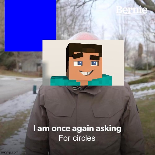 Steve is asking Mojang | For circles | image tagged in memes,bernie i am once again asking for your support,minecraft,minecraft steve | made w/ Imgflip meme maker