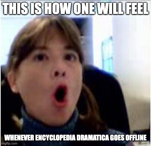 :O | THIS IS HOW ONE WILL FEEL; WHENEVER ENCYCLOPEDIA DRAMATICA GOES OFFLINE | image tagged in memes,face,encyclopedia dramatica | made w/ Imgflip meme maker