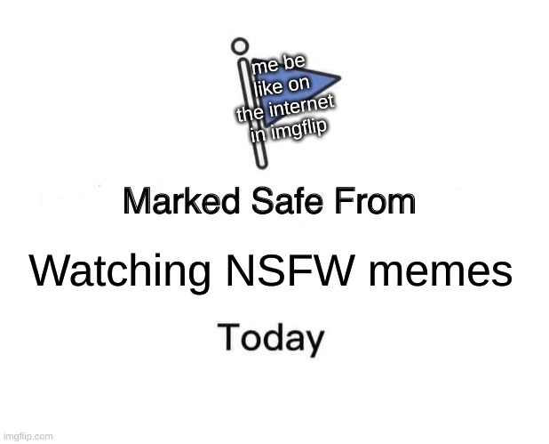 Marked Safe From | me be like on the internet in imgflip; Watching NSFW memes | image tagged in memes,marked safe from | made w/ Imgflip meme maker