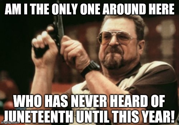 Just Stop! |  AM I THE ONLY ONE AROUND HERE; WHO HAS NEVER HEARD OF JUNETEENTH UNTIL THIS YEAR! | image tagged in juneteenth | made w/ Imgflip meme maker
