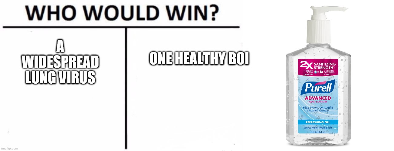 Who would win? (Tough choice) | ONE HEALTHY BOI; A WIDESPREAD LUNG VIRUS | image tagged in memes,who would win,coronavirus | made w/ Imgflip meme maker