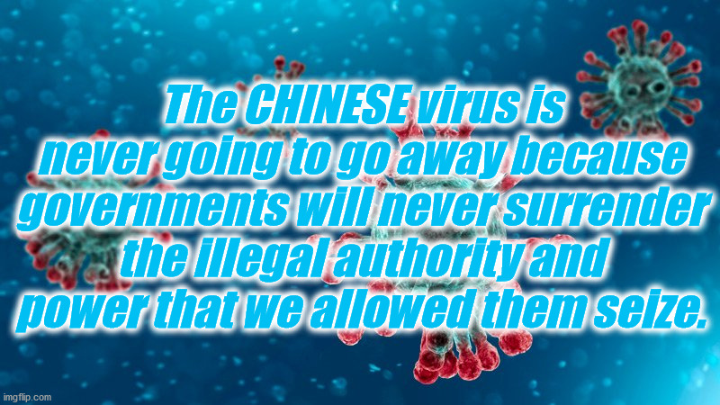 Little Tin gods | The CHINESE virus is never going to go away because governments will never surrender the illegal authority and power that we allowed them seize. | image tagged in meme,lockdown,covid,fascism,masks | made w/ Imgflip meme maker